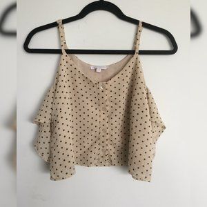 Poka dot v neck strappy tank